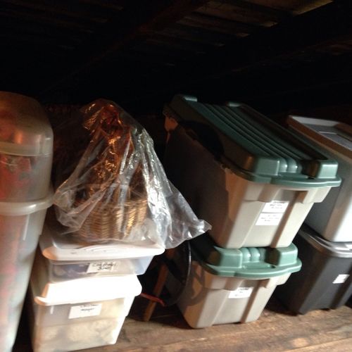 Attic Storage Boxed/Labeled