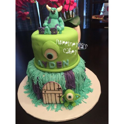 Monters Inc. Themed Cake (2 tiers)