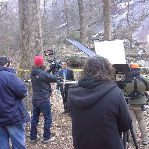 Matthew on the set of
 Deadly Places (staring role