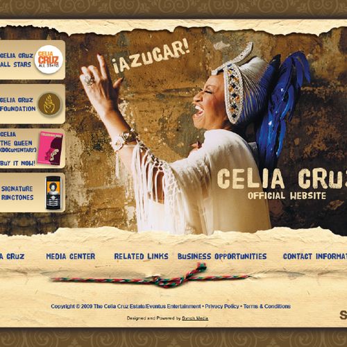 Celia Cruz Official Website: Web Design, Project M