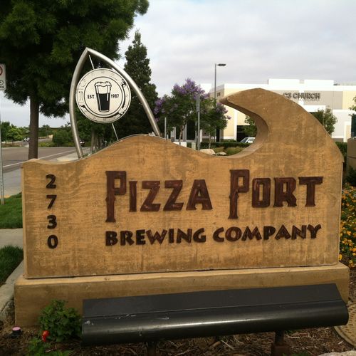 "Wave" Concrete Monument Sign,
Pizza Port Brewing 