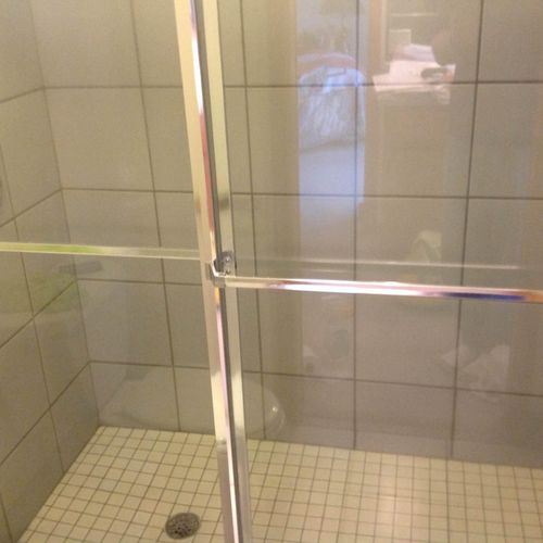 Shower door after HydroShield