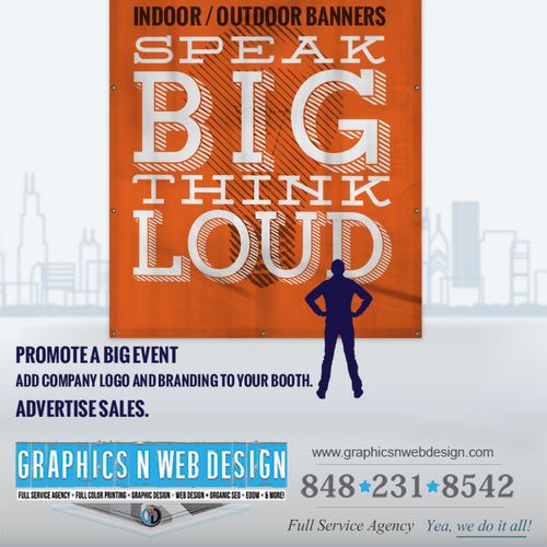 Indoor/outdoor banners speak big! Promote a big ev