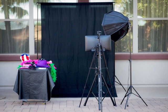 Camera and back drop set up