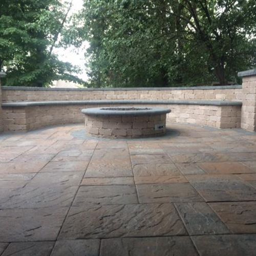 Gas Fire Pit and Paver Patio with Bench seat