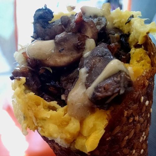 Forest and Earth Mushroom Polenta Cone-  	Filled w