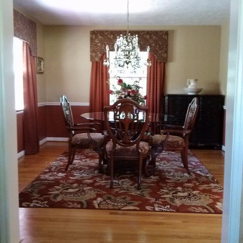 dining room after custom build window treatments a