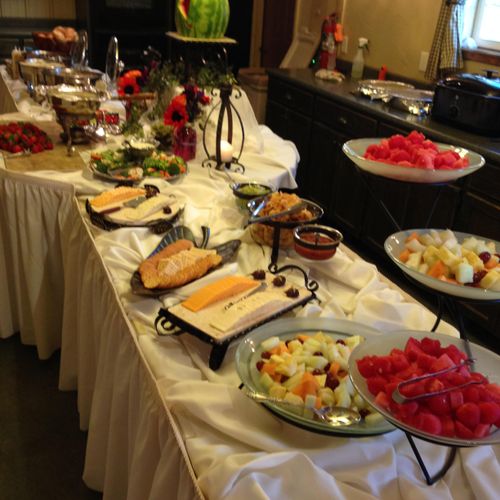 Catering buffet for a wedding