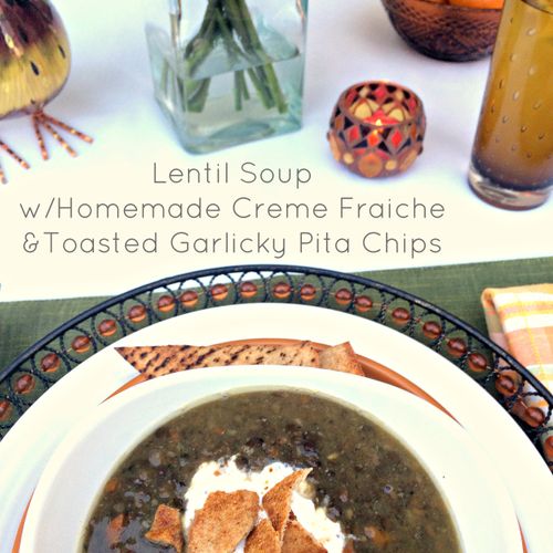 Lentil Soup with Homemade Creme Fraiche