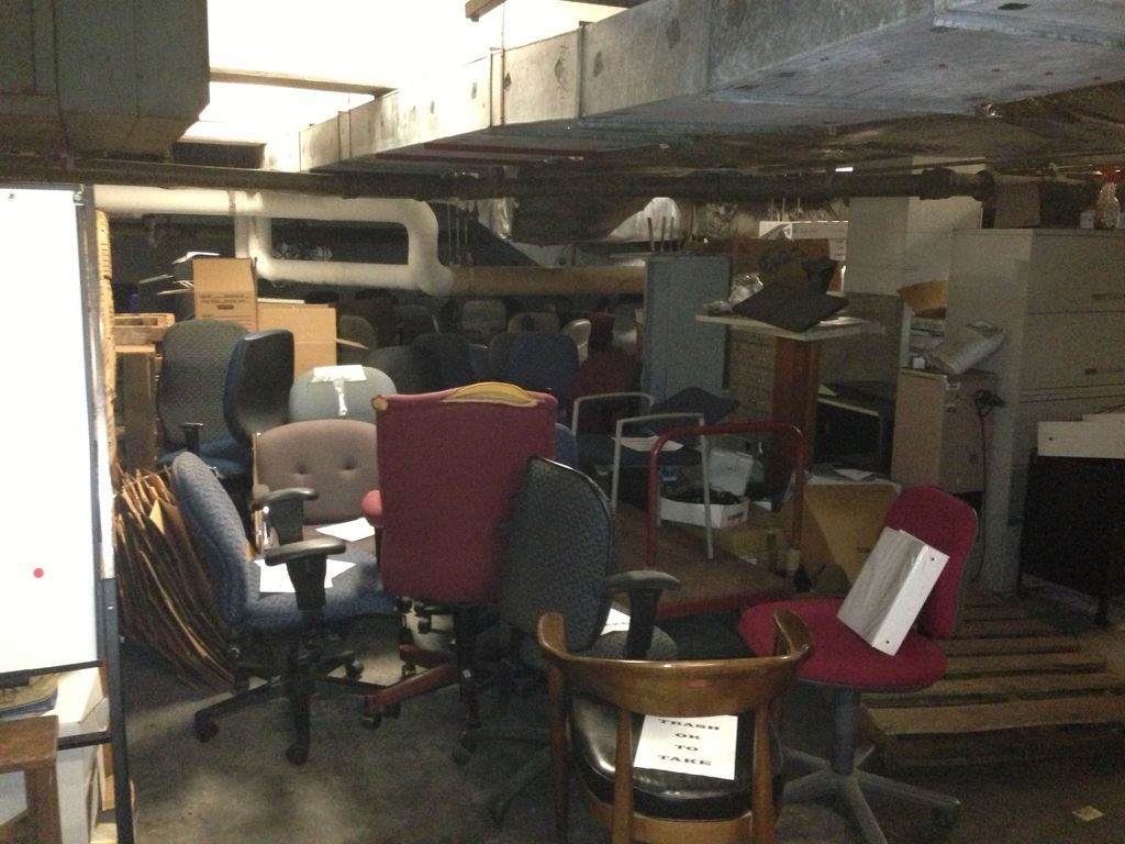 Hauled away over 125 office chairs from city court
