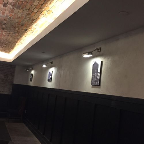 Commercial building added sconces through out the 