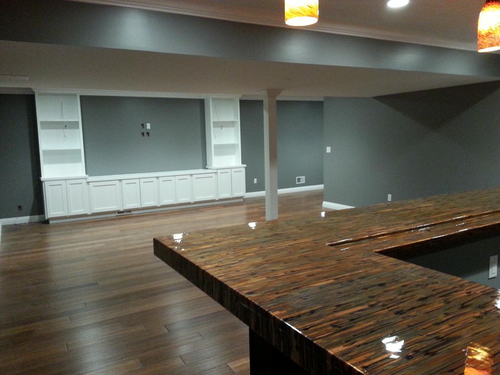 Basement TV room and Bar.
