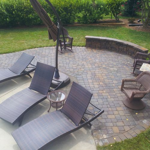 Paver Patio with Sitting wall