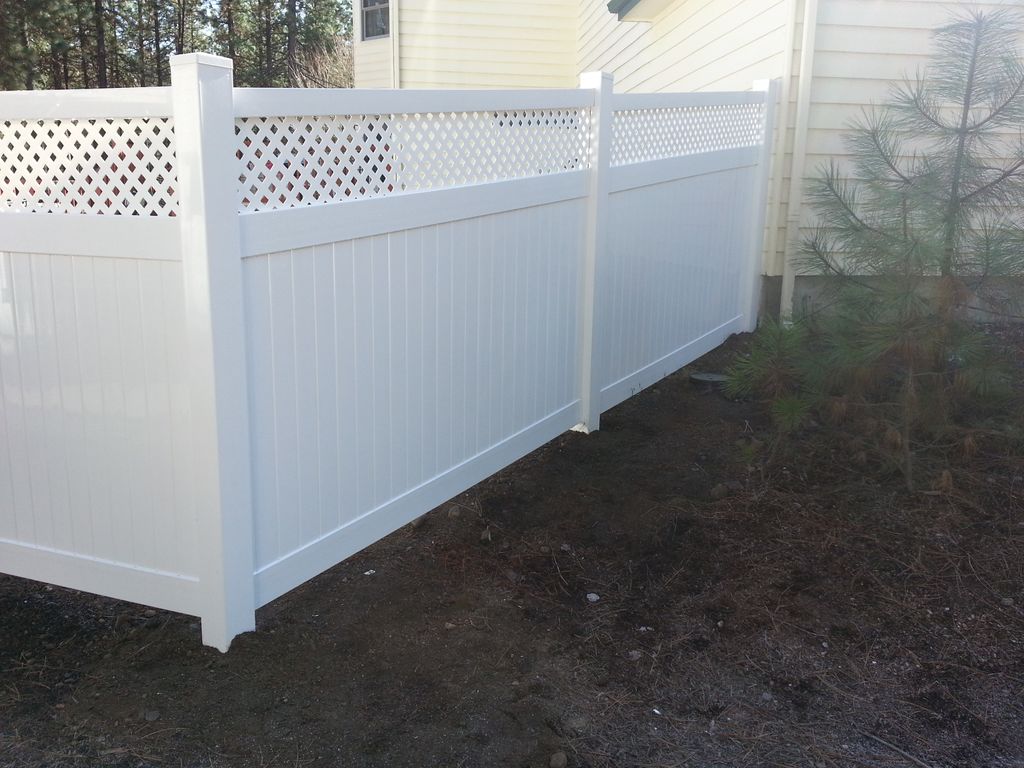 Homeowner requested a 6' vinyl lattice top fence t