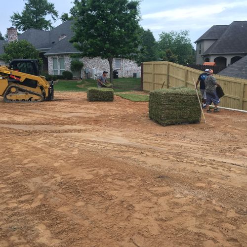 Grading of a backyard to lay sod
