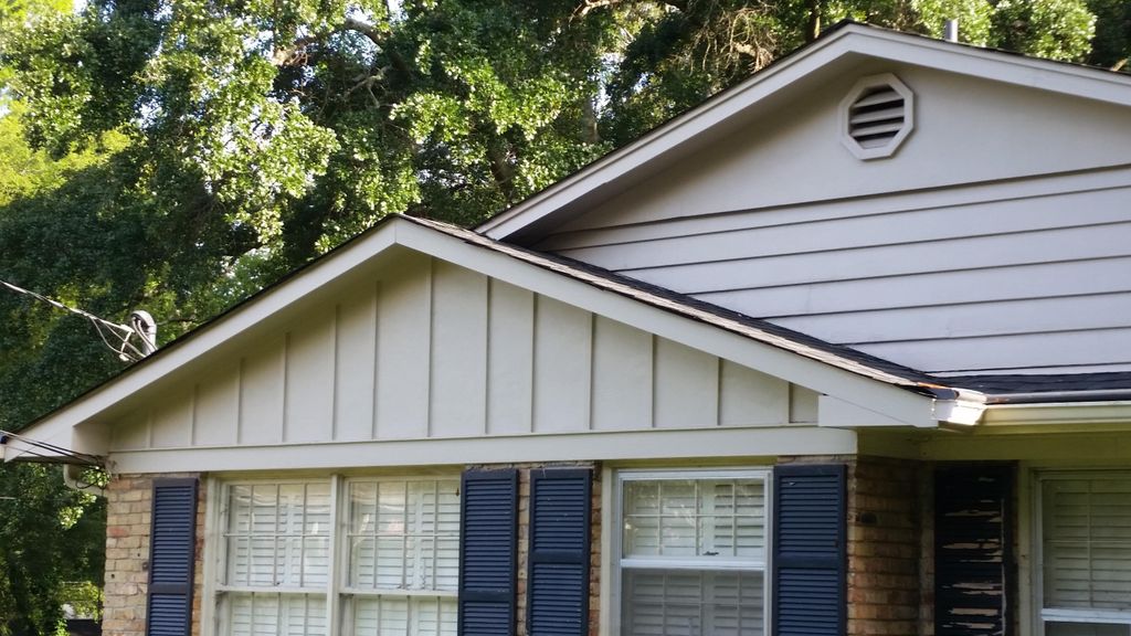 All of the wood here was replaced on gables. Bloss