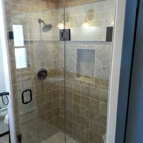 Custom Shower and  tile work with built in shampoo