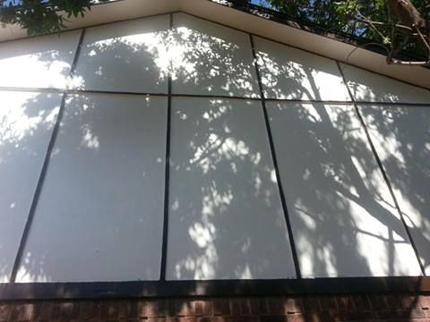 fixed siding, installed new trim and paint