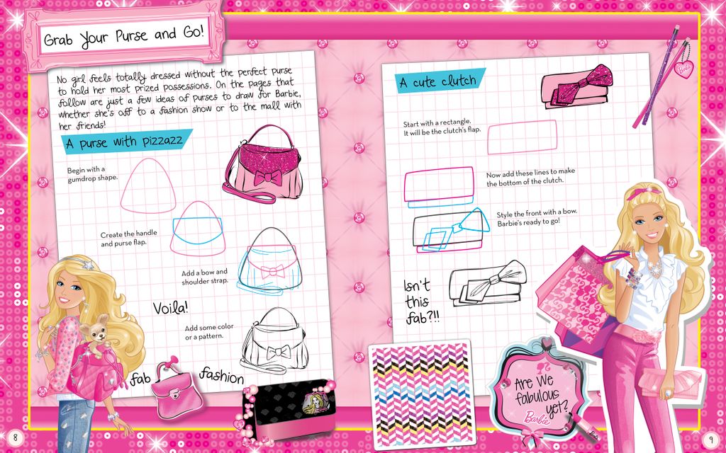 Design sample of I Love To Draw Barbie book