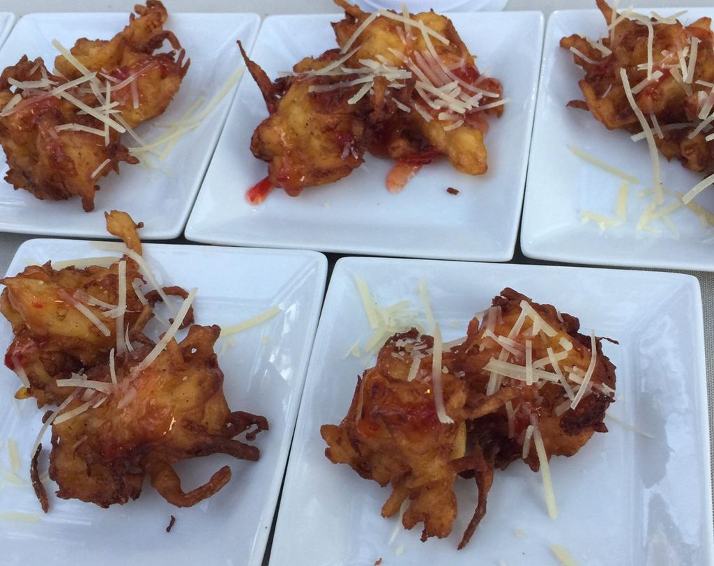Pumpkin fritters with a sweet Thai chili sauce and