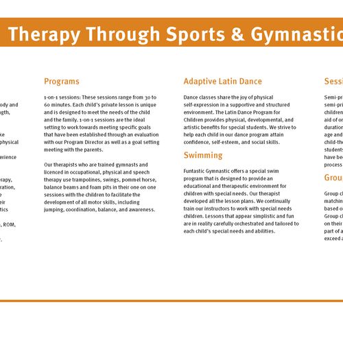back brochure for gymnastic therapy program