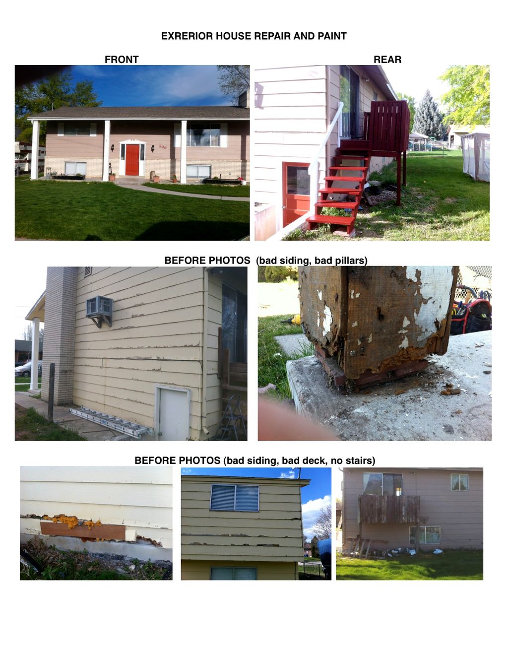 Exterior house repair and paint
