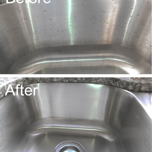 Kitchen sink before and after