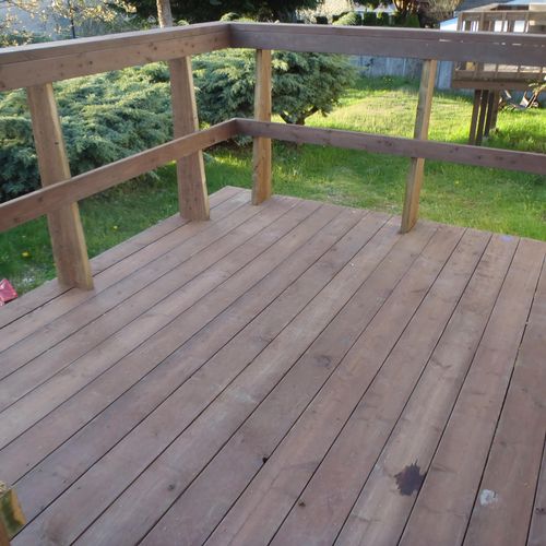 New 8x10 wood deck only $3600.00. (includes mat's,