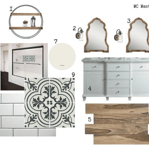 Mood Board of a Master Bath after consultation