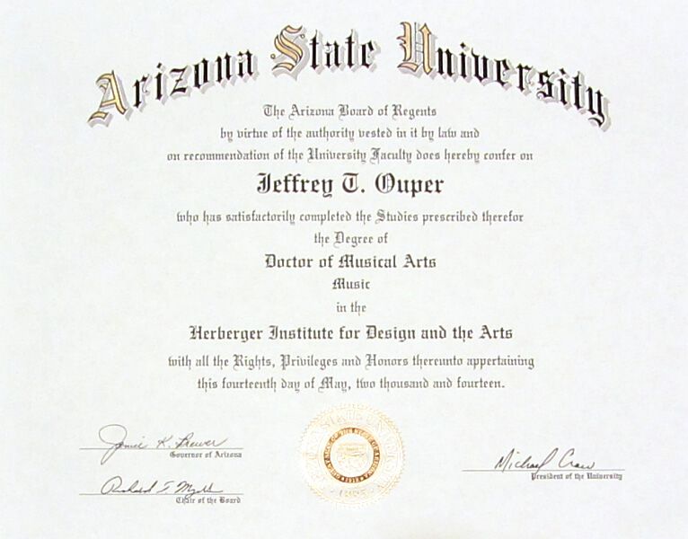 My doctoral degree in music!
