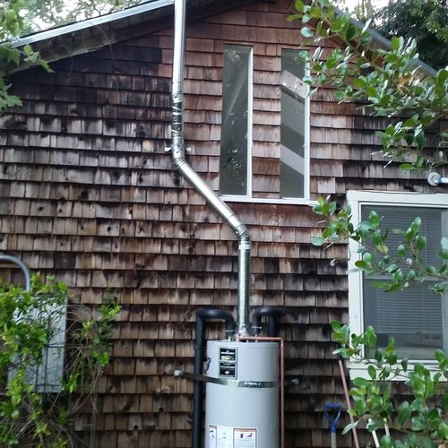 Water heater relocated to opposite side of house, 