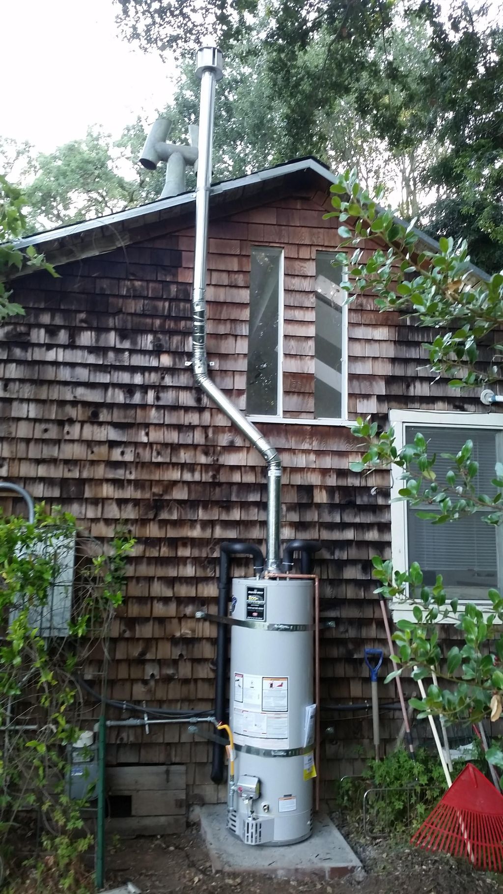 Water heater relocated to opposite side of house, 