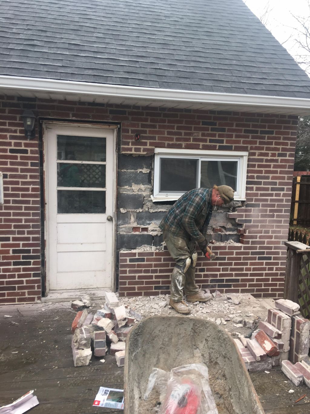 Beginning demolition to install slider