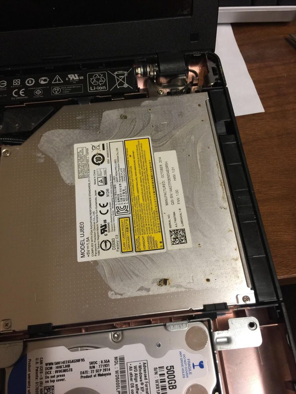 Coffee almost damaged the CD Drive 