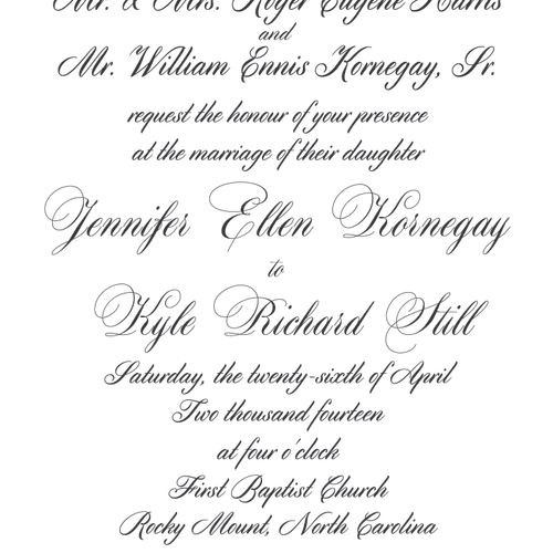 Traditional Wedding invitation