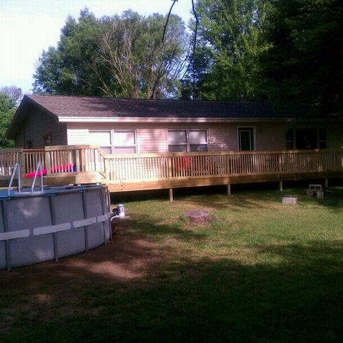 New deck addition with pool access.