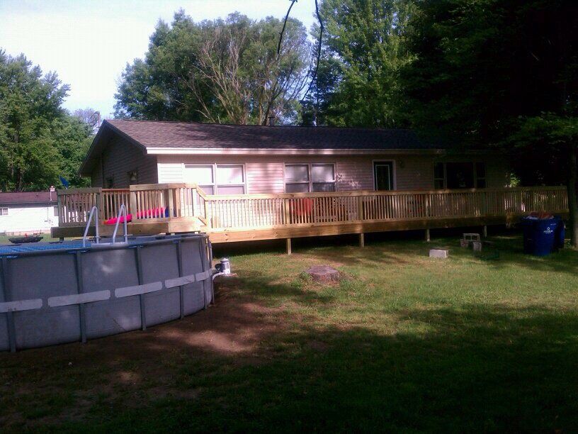 New deck addition with pool access.