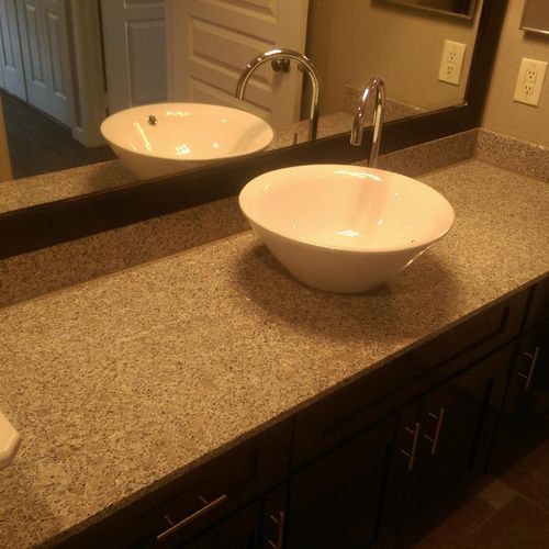 Apartment Remodel: New granite counter top and bac