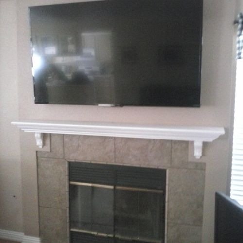 We can handle any above fireplace TV mount whether