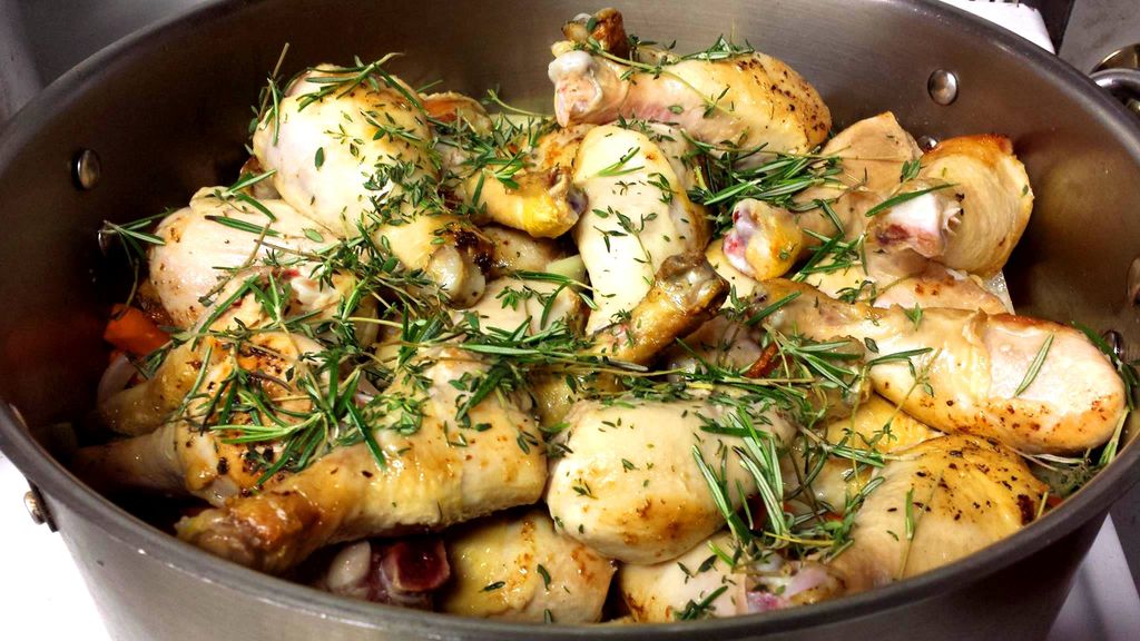 Chicken Cocovan just about to simmer for 3 hours.