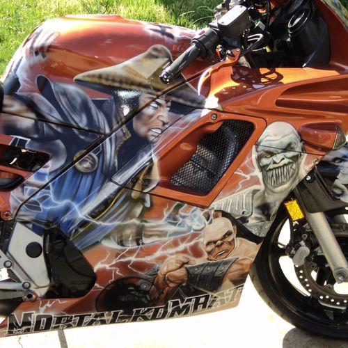 Custom motorcycle with DC Comics theme