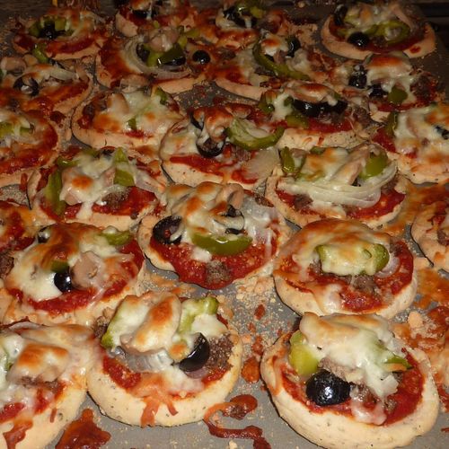 mini pizza for a party of different appetizers.
