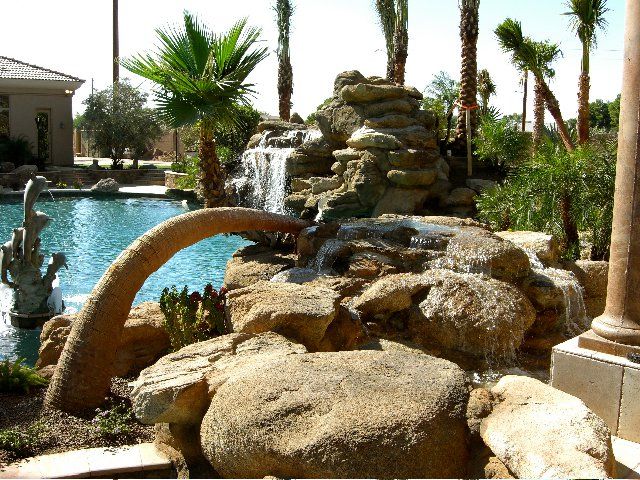 This waterfall was designed and constructed using 