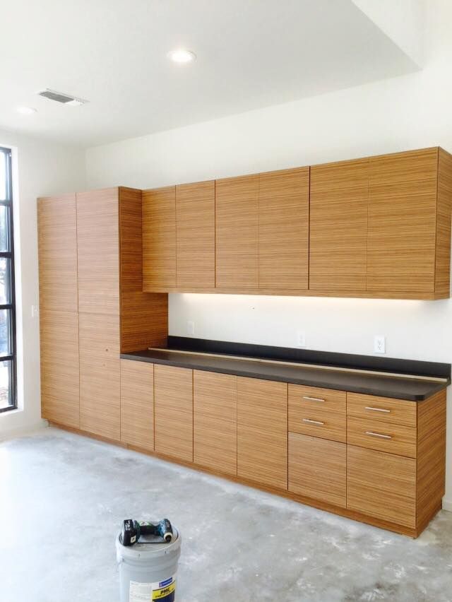 Newly built cabinets that we stained and finished