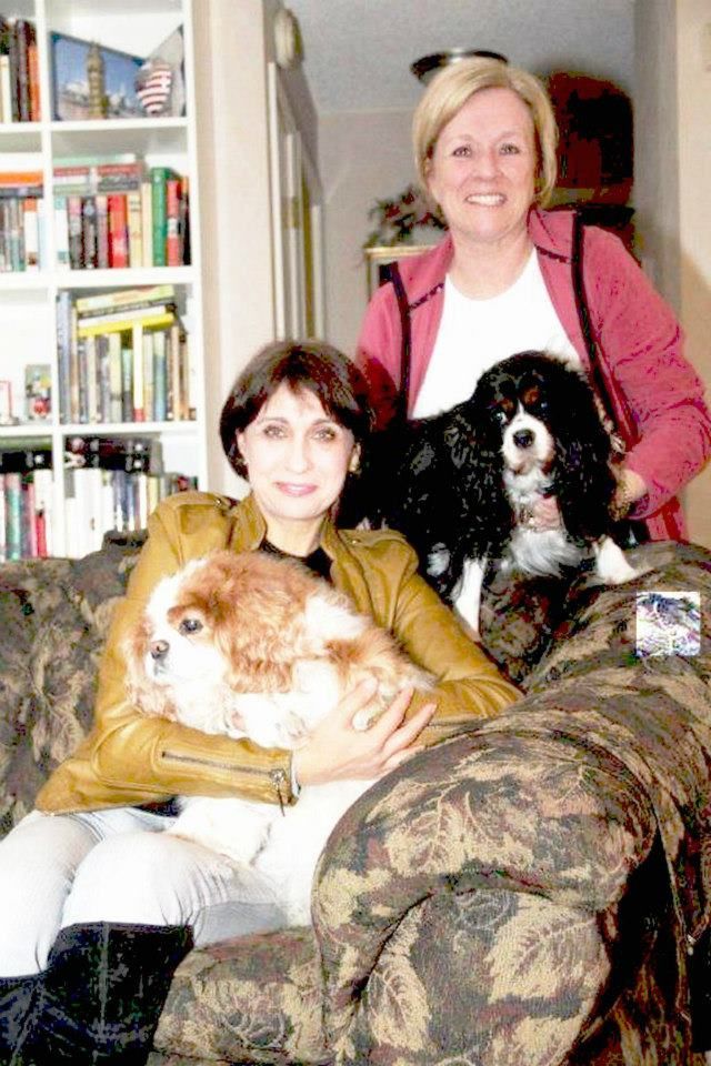 I am with my client and her sweet dogs!