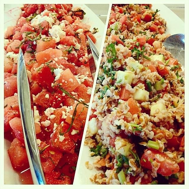 Summer Greek Salads:  Watermelon, Feta and Mint or