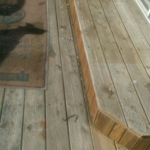 badly weathered deck , about 10 years old