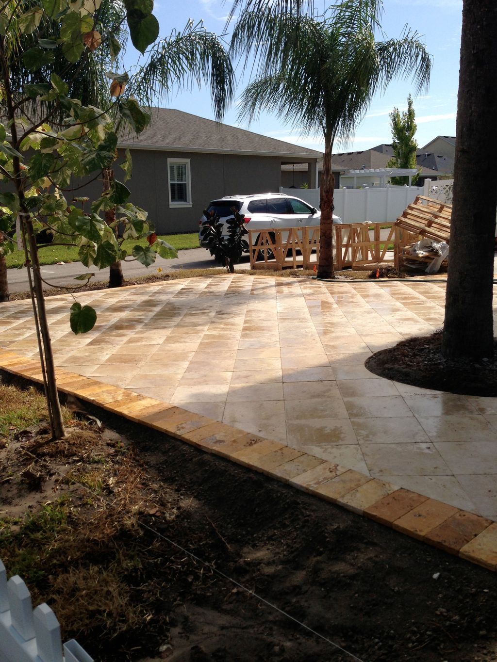 Travertine patio