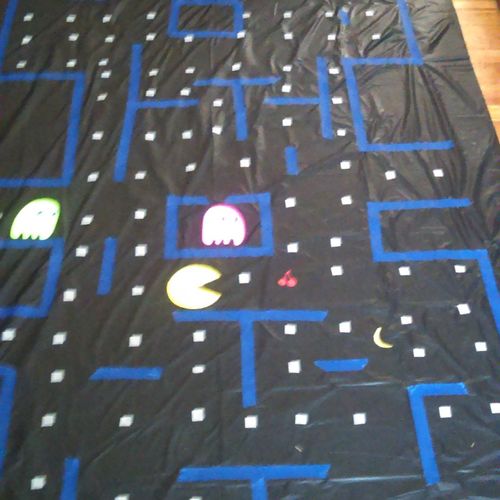 Handmade jumbo Pac-Man board mat