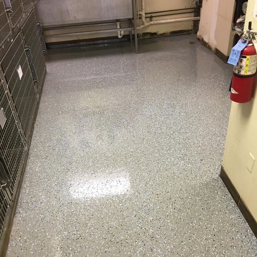Installed epoxy flooring in a local medical facili